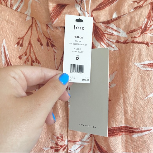 🌟HP🌟 Joie Floral Palm Print Farron Linen Shorts - Picture 6 of 7